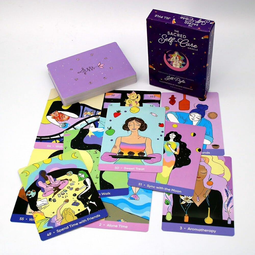 The Sacred Self-Care Oracle: A 55-Card Deck and Guidebook Cards Jill Pyle in-depth for Mantras Journal Prompts And Guidance. gift ideas