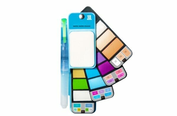 18/25 Colors Foldable Watercolor Paint Set Portable Travel Brush Mixing Palette Water Color Kit