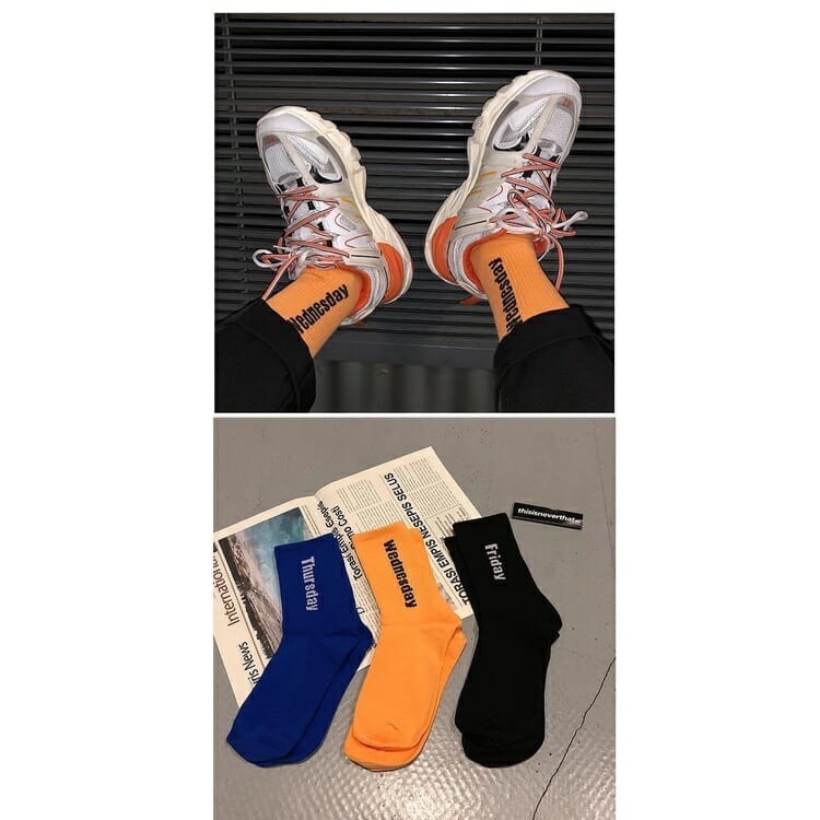 5Pairs/Pack Week Days Foot Socks