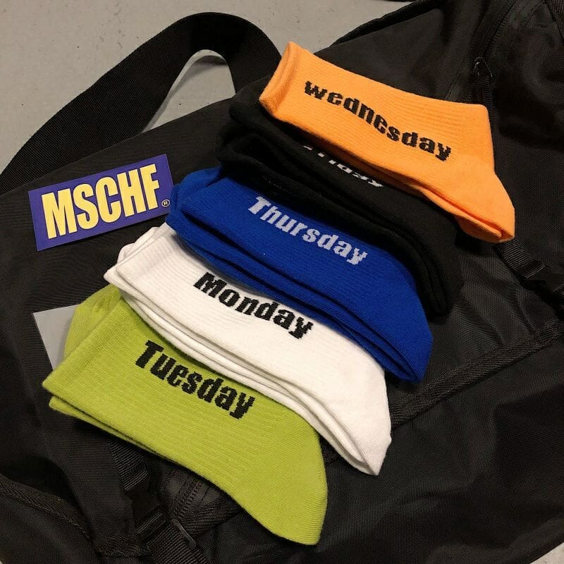 5Pairs/Pack Week Days Foot Socks