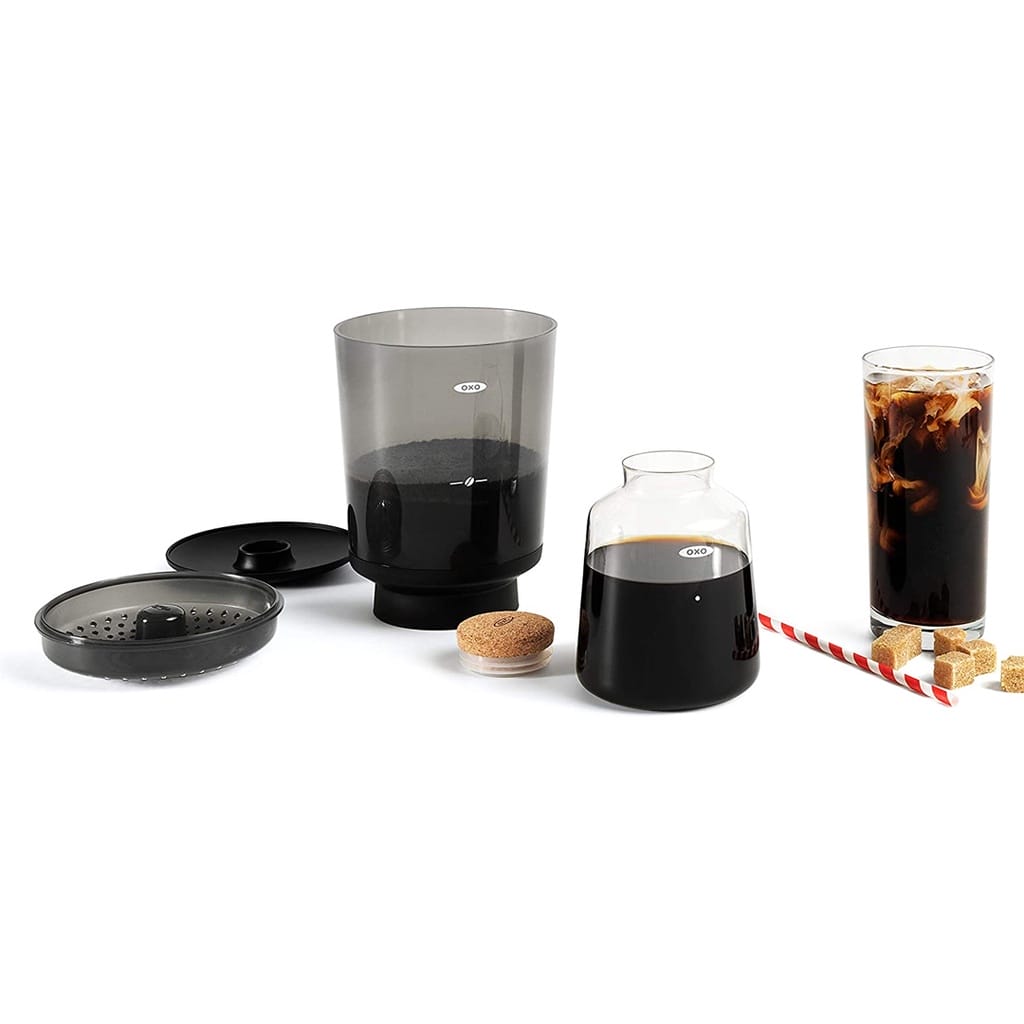 OXO Compact Cold Brew Coffee Maker set disassembled