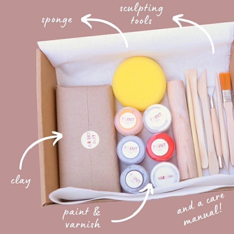 Moldify DIY Do-It-Yourself Air-Dry Clay Starter Kit Crafts Creations