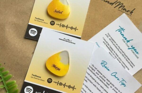 HandMark Personalized Guitar Pick with Scanable Spotify Song code