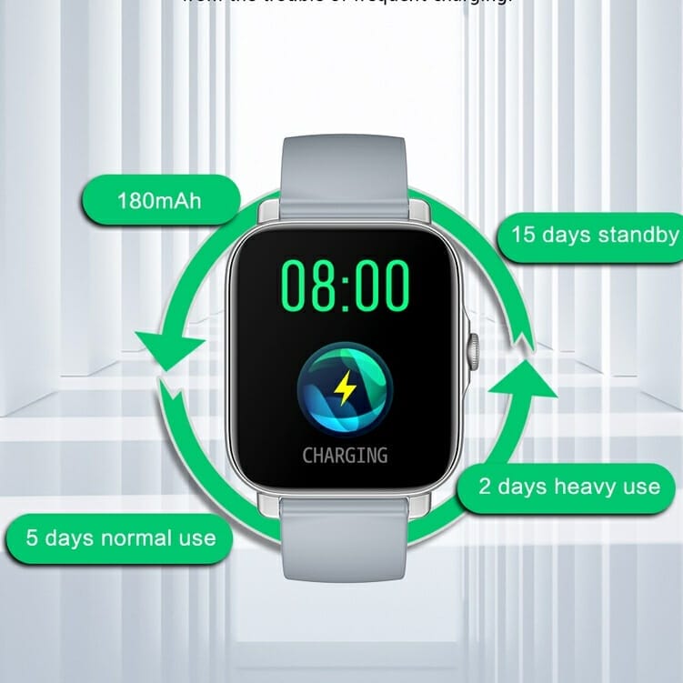 Aolon T500 Smart Watch Original 2023 displaying charging instructions.