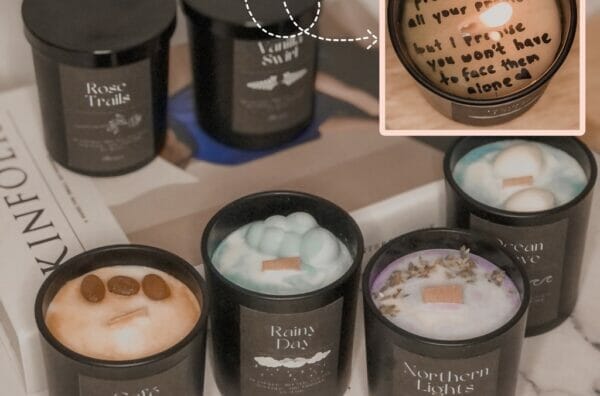 Scented Candle with hidden/surprise message (customizable written message in the candle) 200 ml
