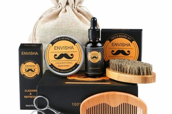 HailiCare 5 Pcs. Set Men Shaver Beard Grower Grooming Kit Mustache and Styling Tools