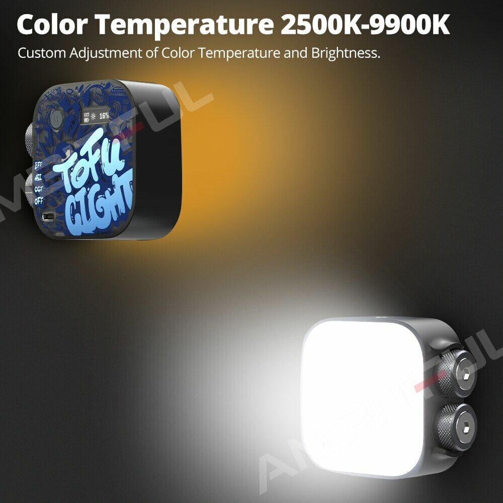 SIDANDE TOFU 6W 2500-9900k RGB LED camera lights of light effects full color for creative Vlog video lights w Rechargeable