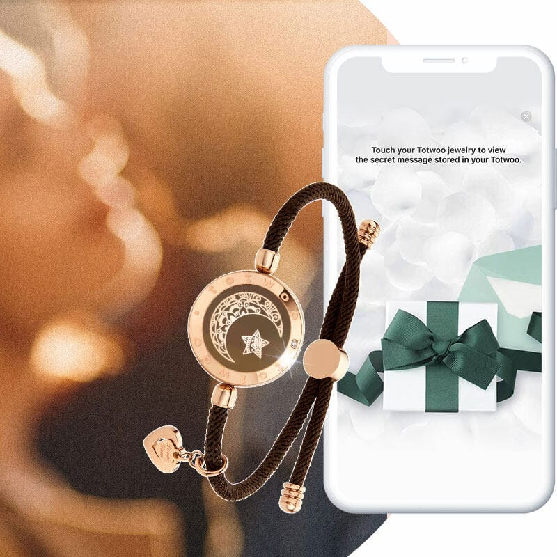 TOTWOO long distance touch bracelet with light up and vibration, promise bracelet for couple and couple bracelet for lover / long distance relationship gifts for smart bracelet