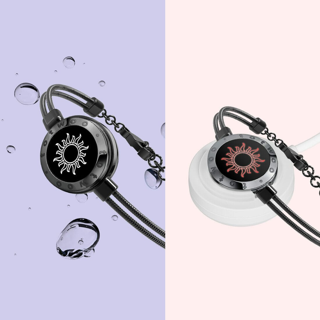 TOTWOO long distance touch bracelet with light up and vibration, promise bracelet for couple and couple bracelet for lover / long distance relationship gifts for smart bracelet