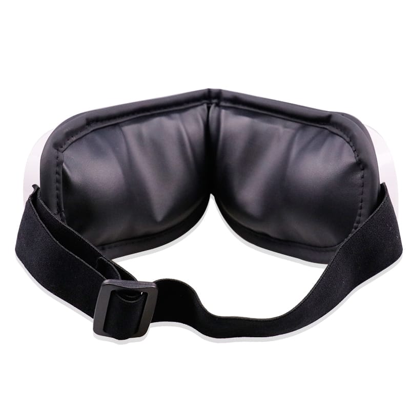 Experience ultimate relaxation with the BENBO Eye Massager Foldable Eye Mask, a black padded sleep accessory featuring an adjustable elastic strap and a soothing eye massager.