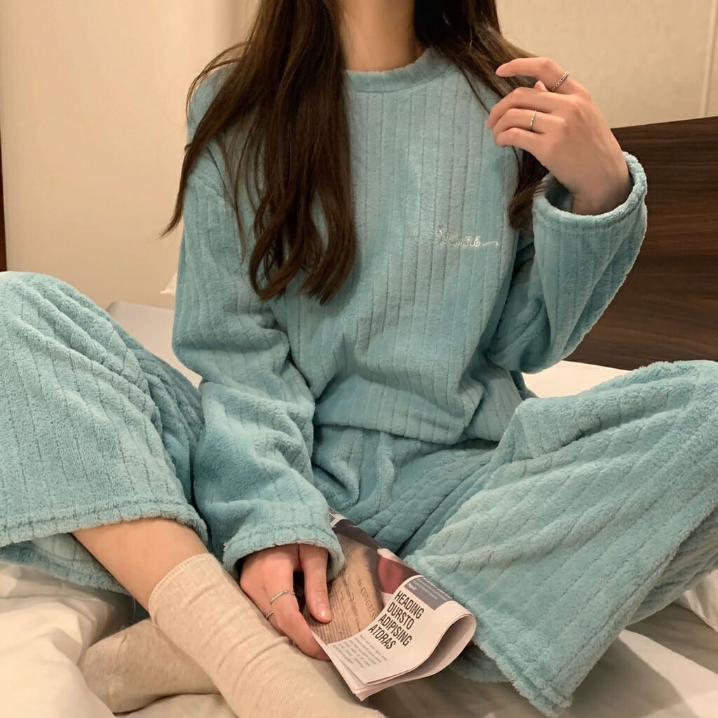 Pajamas Terno Sleepwear for Women Tops Long Pants Loungewear