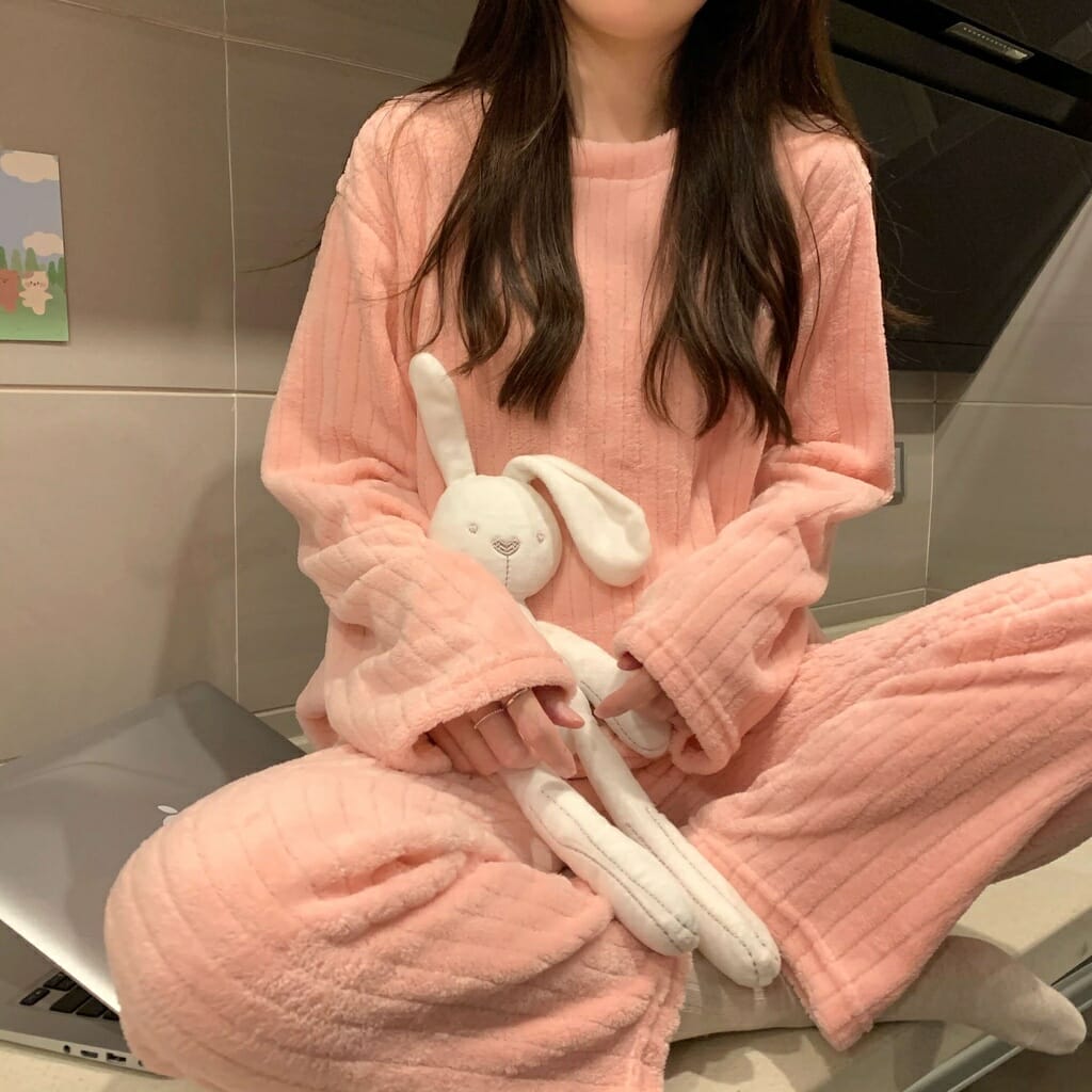 Pajamas Terno Sleepwear for Women Tops Long Pants Loungewear