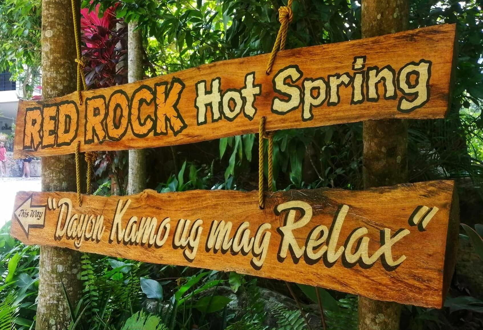 Red rock hotspring signage