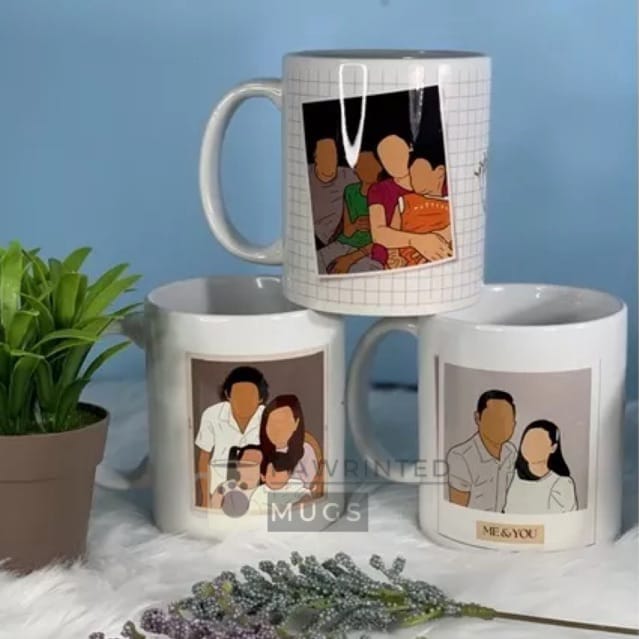 Customized Vector Art Mug with family photos.