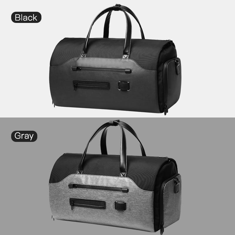A black and grey OZUKO Waterproof Large Capacity Duffle Bag with a handle.