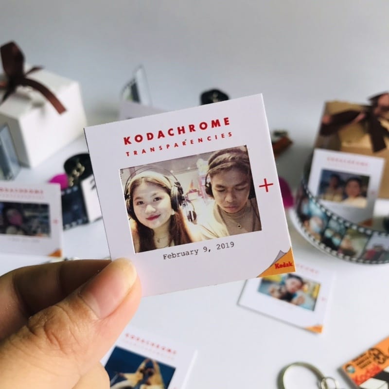 Mini Kodachrome Film Slide polaroid photo keychain.