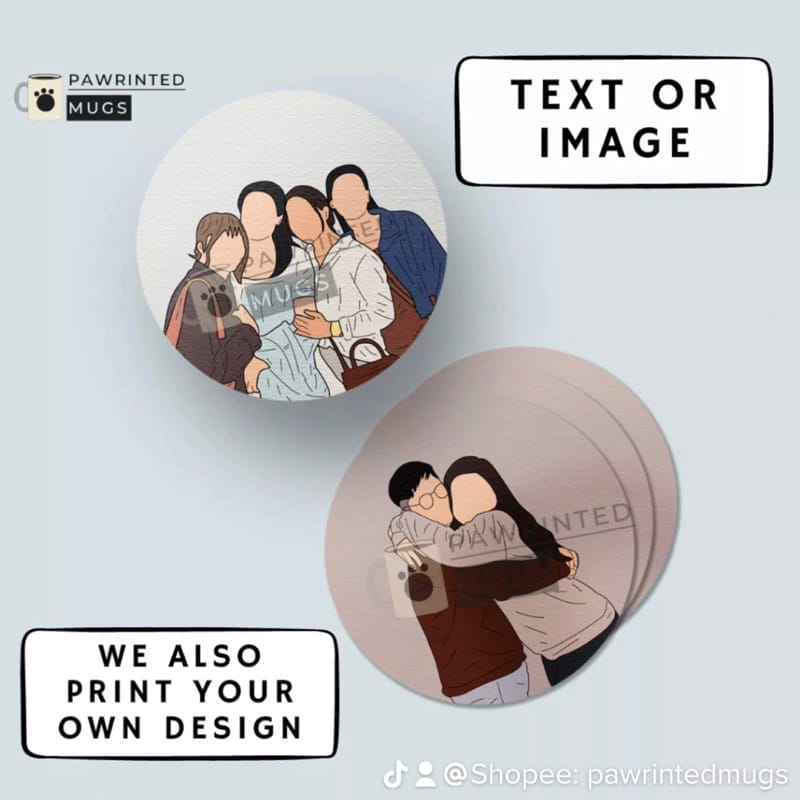 Couples hugging in the photo of made into a vector art coaster