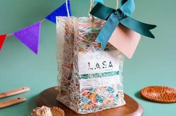 LASA Tsokolate Gift Sets on a wooden table.