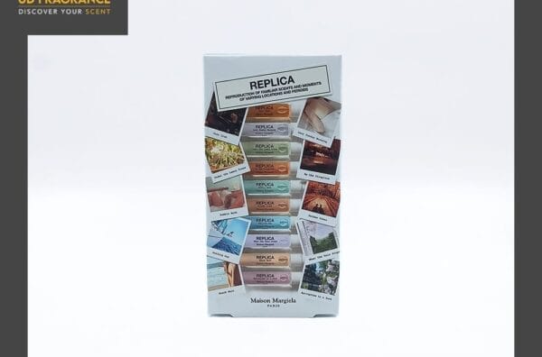 A REPLICA Discovery Set - 10 Scents with pictures on it.