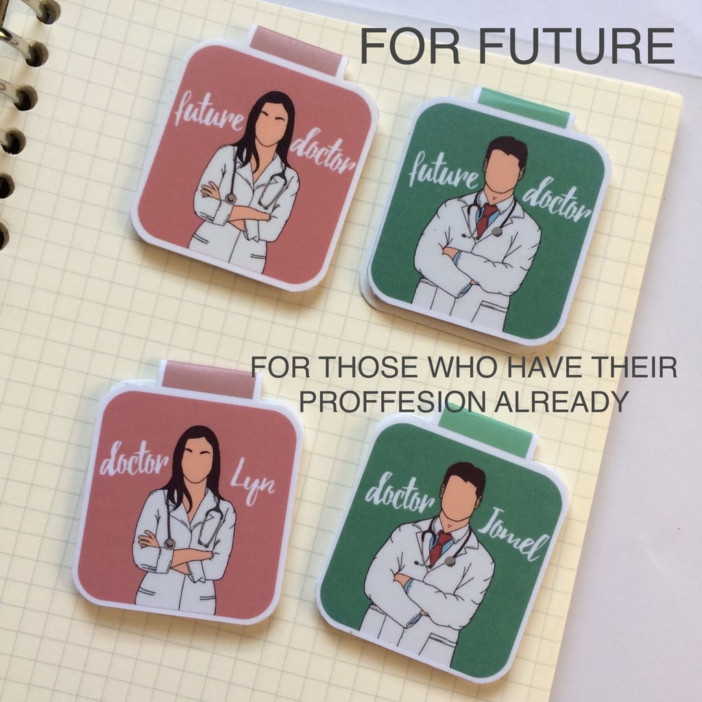 Four Future Career Magnetic Bookmarks with the words for future for those who have a profession already.